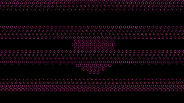 4K neon hexagon pattern motion background for broadcast and presentations