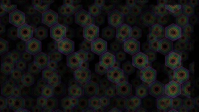 4K neon hexagon pattern motion background for broadcast and streaming