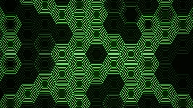 4K neon hexagon pattern motion background for broadcast and streaming