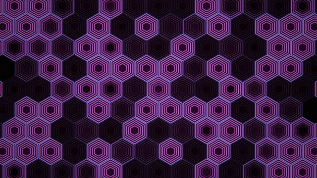4K neon hexagon pattern motion background for broadcast and streaming