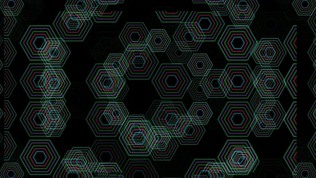 4K neon hexagon pattern motion background for broadcast and video