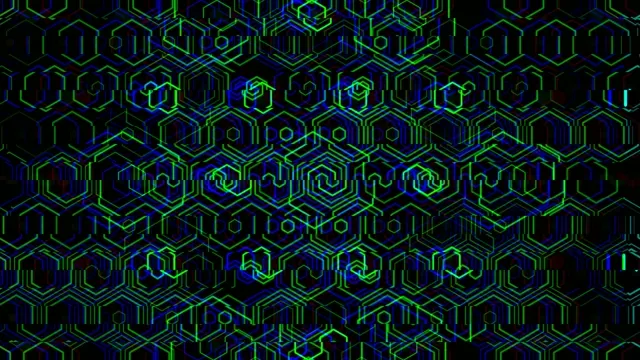 4K neon hexagon pattern motion background for broadcast and video