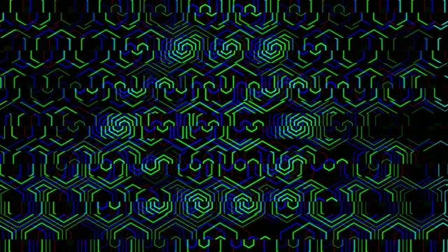 4K neon hexagon tech pattern loop - futuristic digital motion background