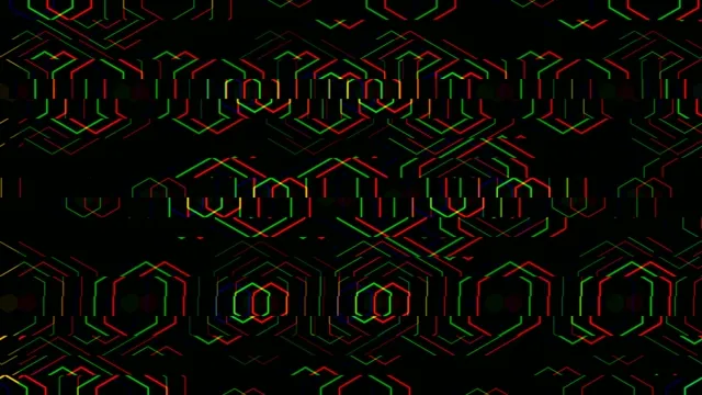 4K neon isometric hexagon pattern motion background for broadcast