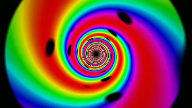 4K rainbow spiral hypnotic motion background loop