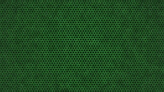 4K UHD 60FPS Green Hexagon Screensaver Windows 11 VJ Loop Motion