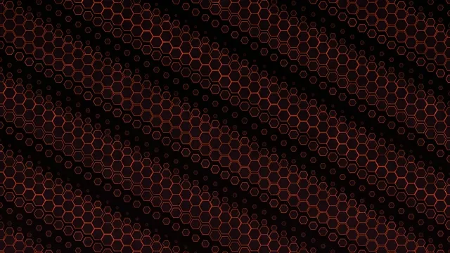 4K UHD 60FPS Hexagon Honeycomb Screensaver PC - Red Orange Neon VJ Loop Motion Background