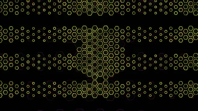 4K UHD 60FPS Hexagon VJ Loop Screensaver | Neon Yellow Geometric Motion Background