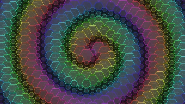 4K UHD 60FPS Neon Hexagon Screensaver Windows VJ Loop