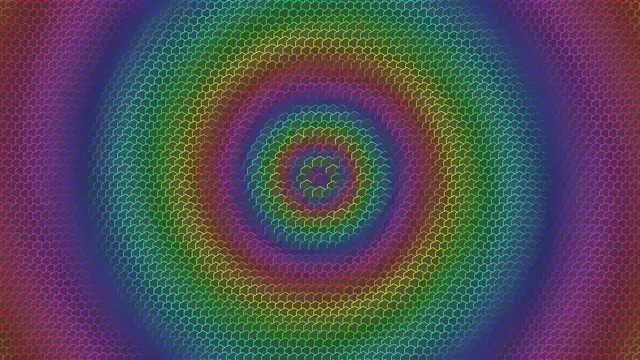 4k uhd 60fps Neon Hexagon Spiral Screensaver VJ Loop Colorful