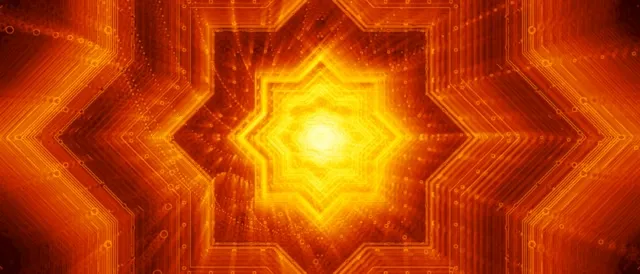 21:9 Ultrawide golden neon tunnel 60fps screensaver motion background