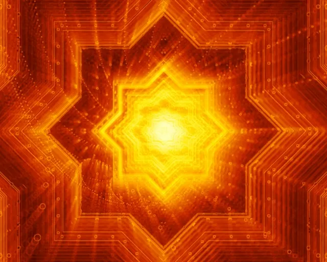 5:4 Industrial golden vortex neon tunnel 60fps screensaver vj loop