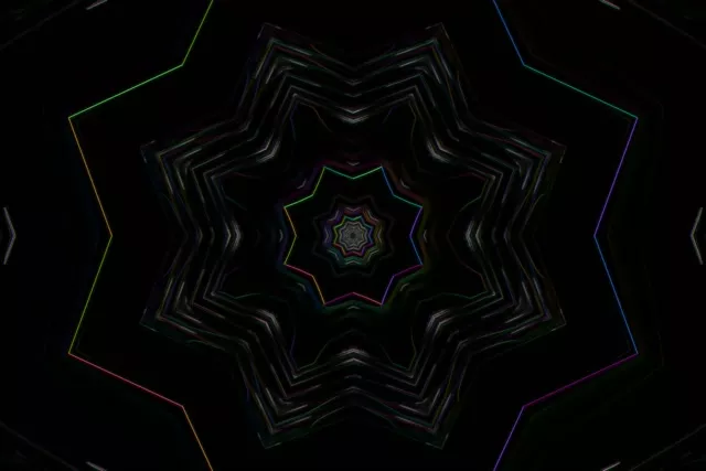Neon Tunnel Kaleidoscope Vortex 60fps 3:2 Screensaver Loop