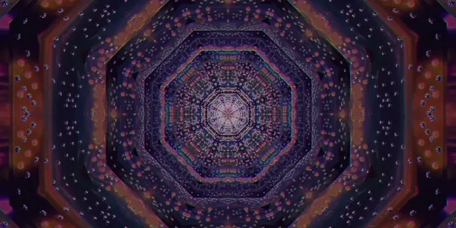 Neon Tunnel Pulsating Hexagon Vortex Loop 2:1 Univisium 60fps Screensaver