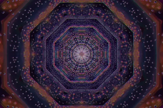 Neon Tunnel Pulsating Hexagon Grid VJ Loop 60fps 3:2 Screensaver