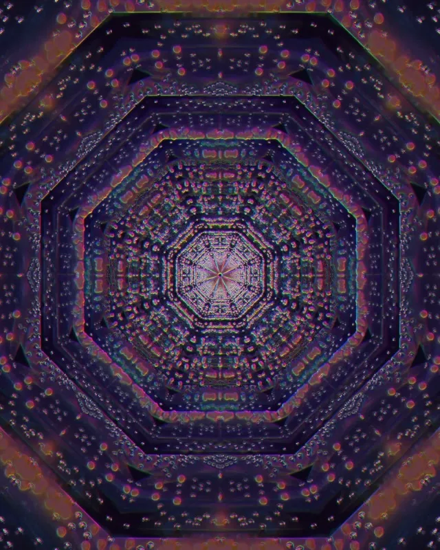 Neon Tunnel Spiraling Kaleidoscope VJ Loop 4:5 Instagram 60fps Screensaver