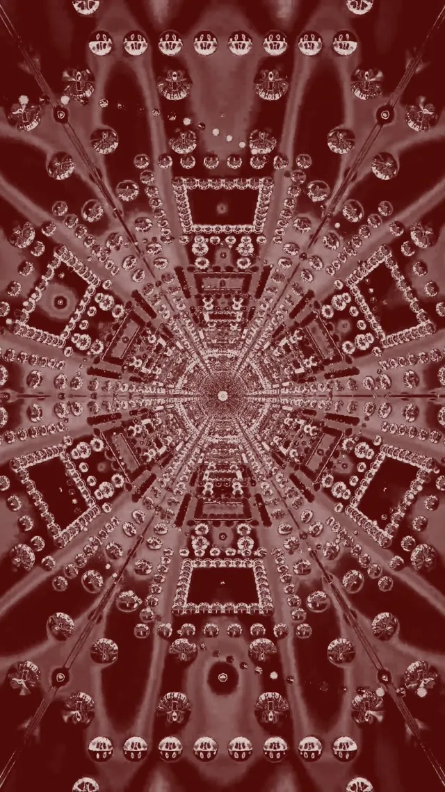 Neon Tunnel Pulsating Crystal Mandala VJ Loop 9:16 Reels 60fps Screensaver