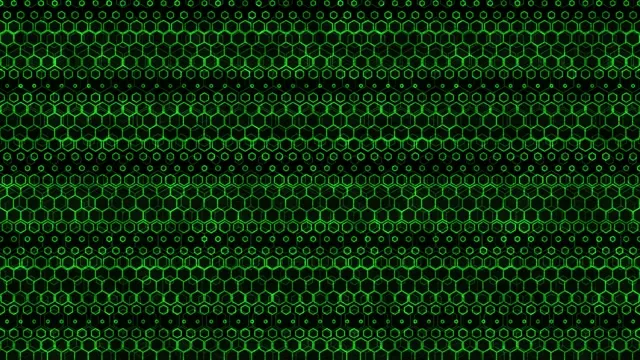 4K UHD 60fps Screensaver Green Hexagon VJ Loop