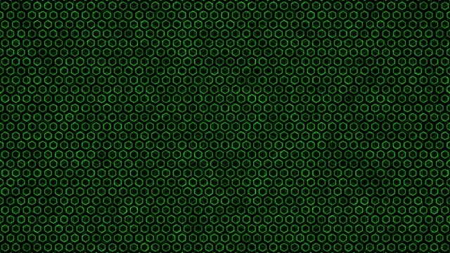 4K UHD 60fps Screensaver | Green Hexagon VJ Loop Motion Background
