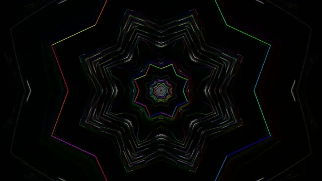 4k uhd 60fps screensaver neon tunnel rainbow star vj loop