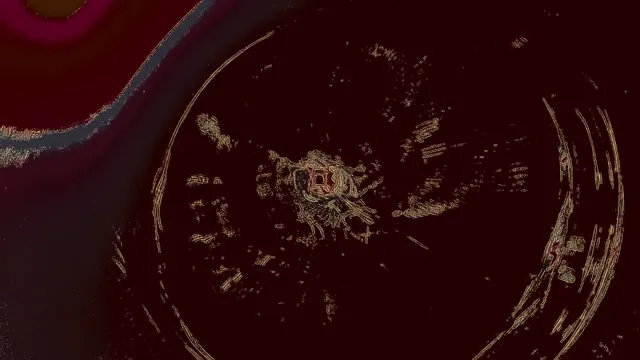 4k uhd 60fps screensaver neon tunnel vj loop crimson kaleidoscope