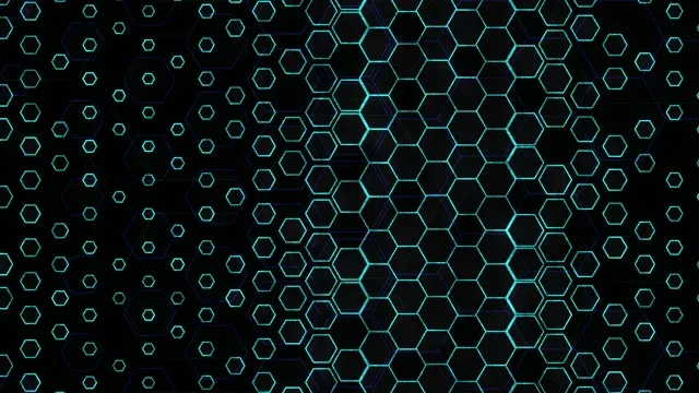 4K UHD 60fps Screensaver PC VJ Loop Cyan Hexagons