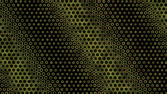 4K UHD 60fps Screensaver PC VJ Loop Yellow Hexagon