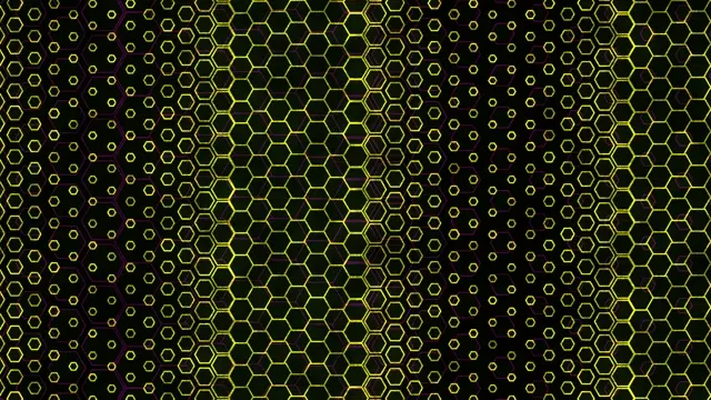 4K UHD 60fps Screensaver PC VJ Loop Yellow Hexagons