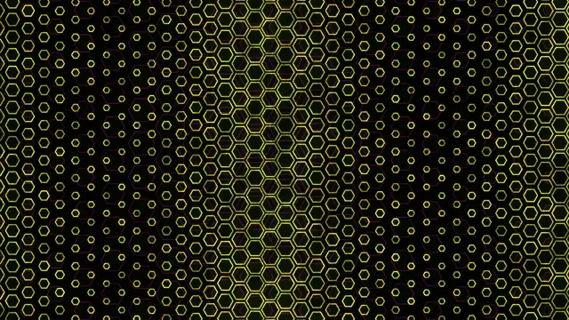4K UHD 60fps Screensaver VJ Loop Yellow Hexagons