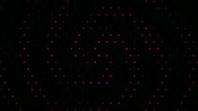 4K UHD abstract hexagonal network motion background with glowing nodes