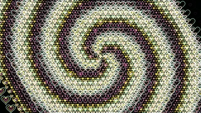 4K UHD animated heart pattern motion background with neon glow effect