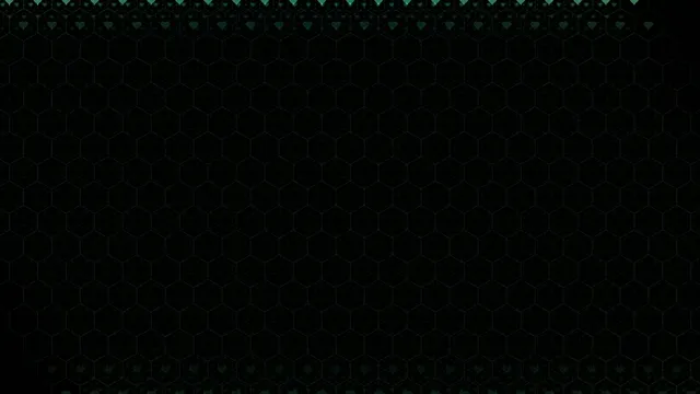 4K UHD dark hexagon tech motion background with neon green accents