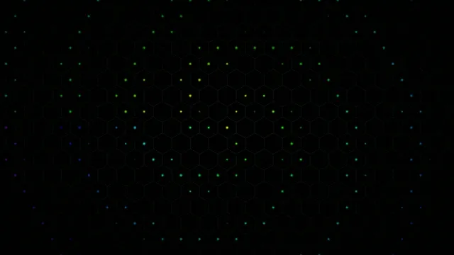 4K UHD digital hexagon network motion background with glowing nodes