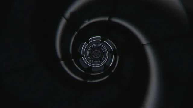 4K UHD futuristic tech tunnel motion background with neon rings