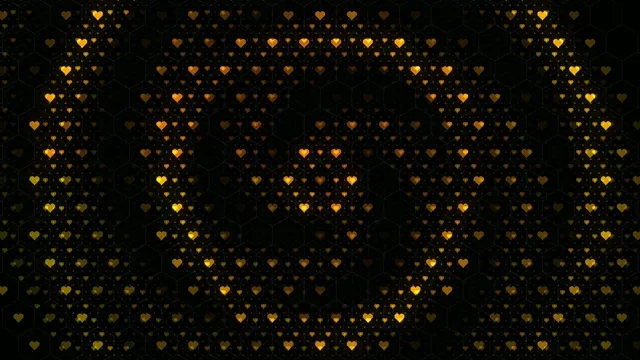 4K UHD Golden Hearts Particles Looping Motion Background