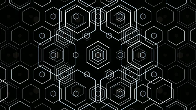 4K UHD hexagonal geometric motion background with dynamic layered animation