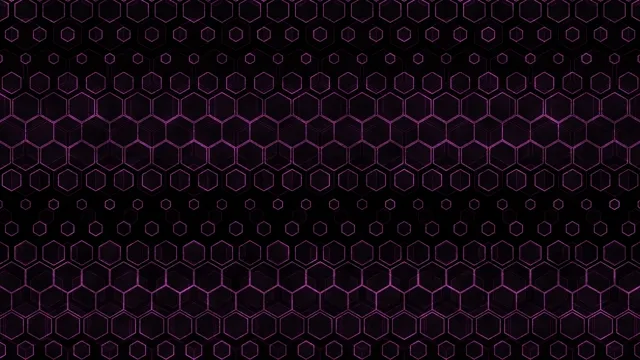 4K UHD neon hexagon grid motion background for broadcast and video editing