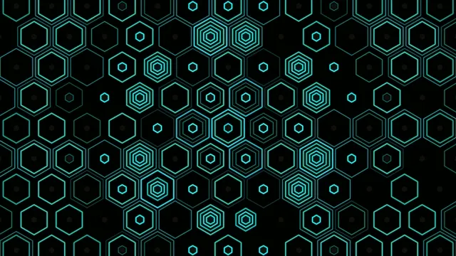 4K UHD neon hexagon grid motion background for broadcast and video editing