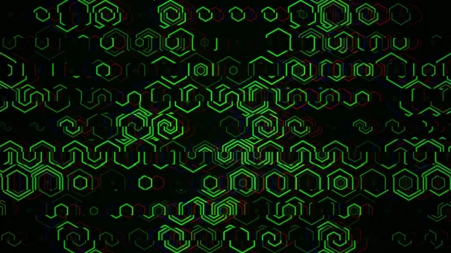4K UHD neon hexagon matrix loop for broadcast and digital displays