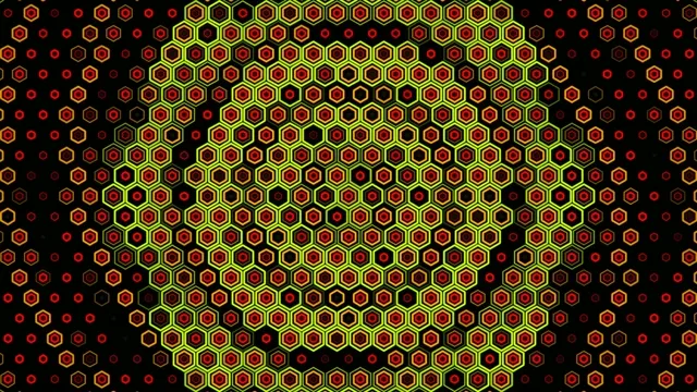 4K UHD neon hexagon motion background for broadcast and video production