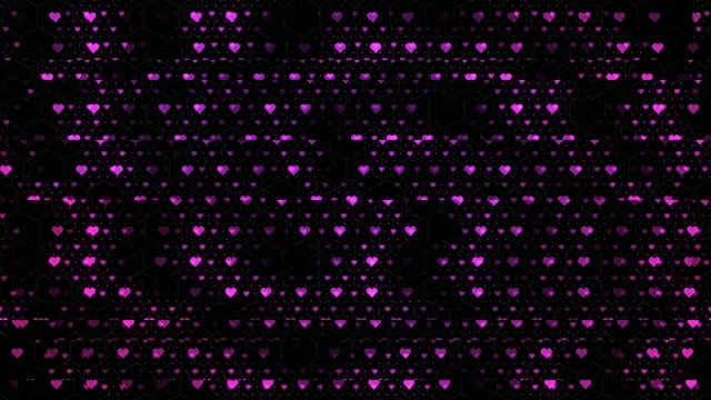 4K Ultra HD neon pink hearts seamless loop motion background