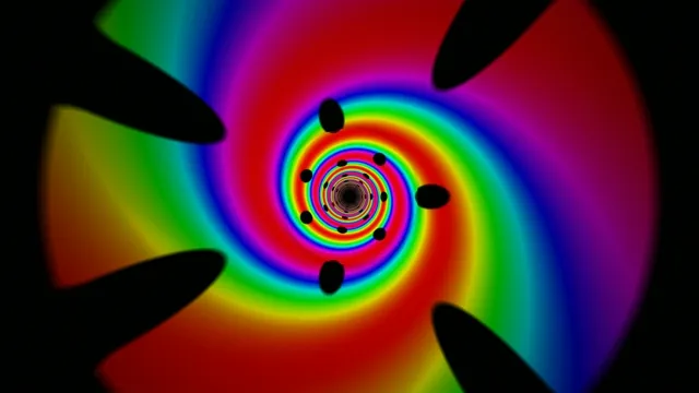 4K Ultra HD psychedelic rainbow spiral vortex motion background