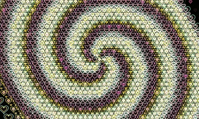 5:3 Wide 60fps Elegant Heart Pattern Motion Background VJ Screensaver