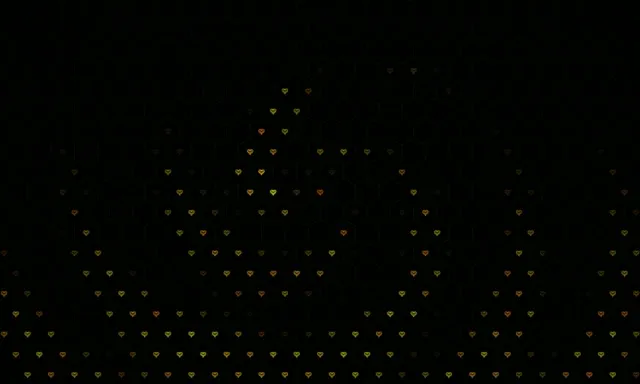 5:3 Wide | 60fps Falling Golden Hearts Loop Motion Background Screensaver