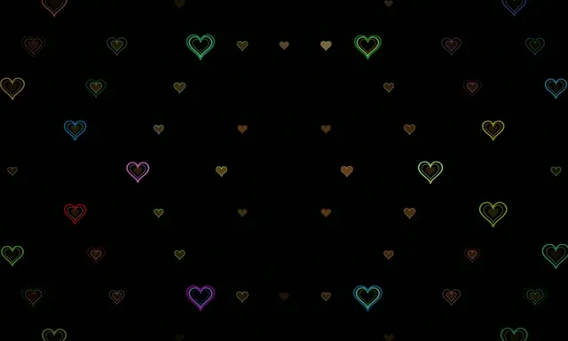 5:3 Wide | Neon Hearts Motion 60fps Screensaver VJ Background
