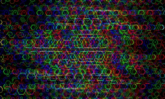 5:3 Wide | Neon Hexagon Pattern 60fps VJ Motion Background