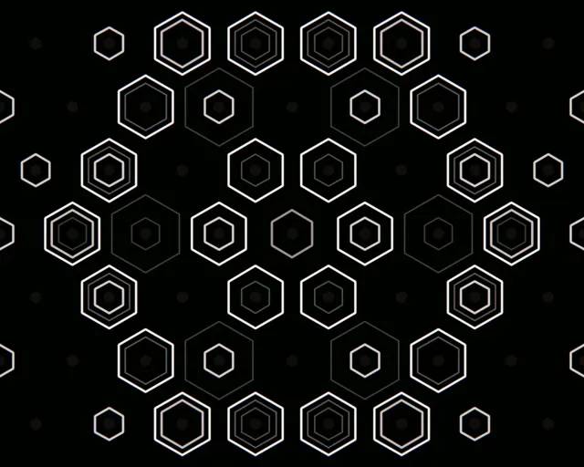 5:4 Industrial | 60fps Glowing Geometric Hexagon VJ Screensaver Motion