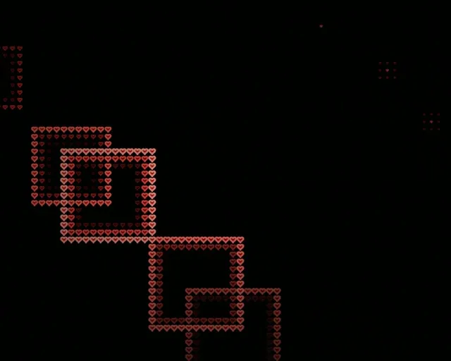 5:4 Industrial | Digital Red Hearts Pixels 60fps Screensaver VJ Loop