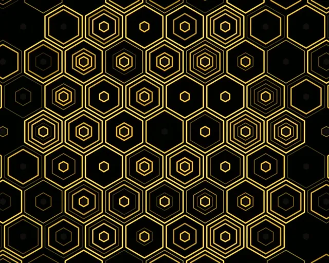 5:4 Industrial Gold Hexagon 60fps Screensaver Motion Background