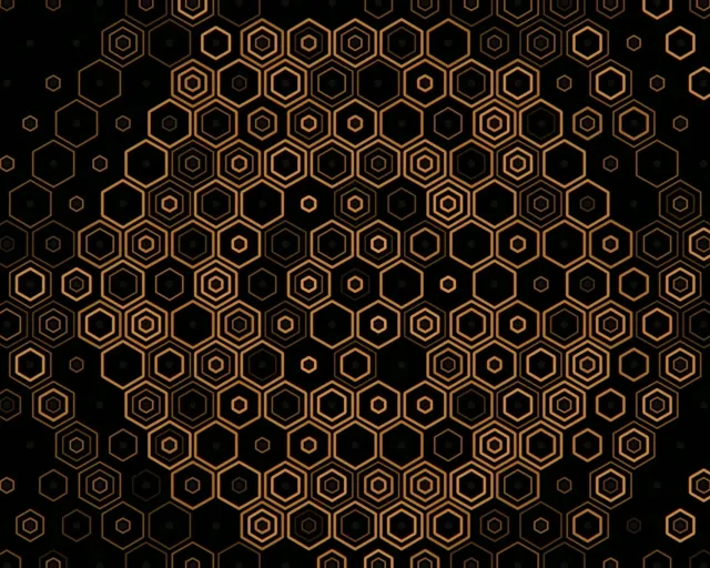 5:4 Industrial Golden Hexagon Network 60fps Screensaver VJ Loop